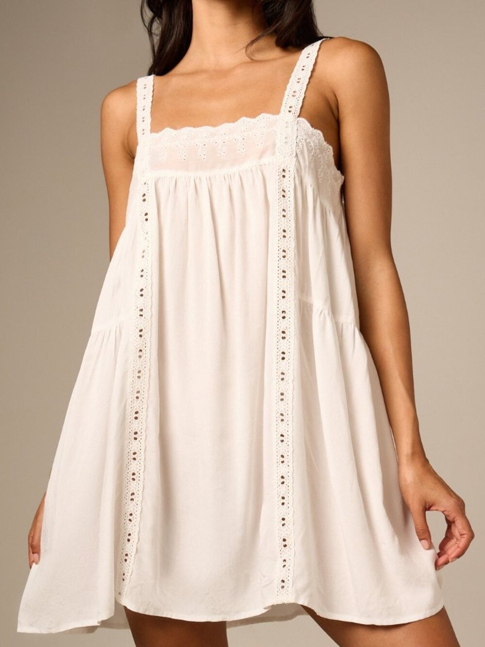 White Casual Women's Sleeveless Mini Backless Ruched Pullover Slip Dress